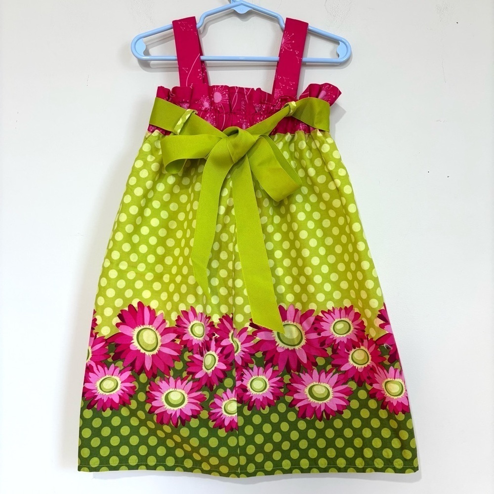 A Bushel and A Peck Toddler Girls 3T yellow pink polka dots floral sleeves dress - Picture 2 of 12